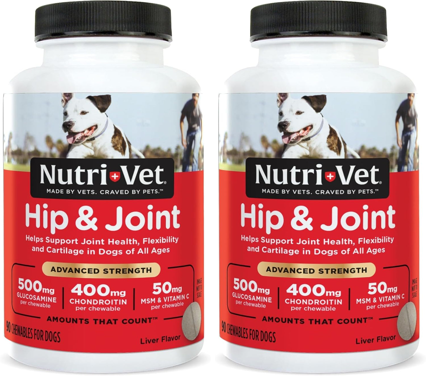 Advanced Strength Hip & Joint Supplement for Dogs, Puppy Supplements, Dog Joint Supplement, Contains 500Mg of Glucosamine, 400Mg of Chondroitin, 50Mg of MSM, Puppy Essentials, 300 Tablets