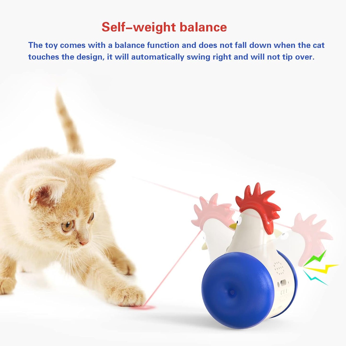 Cat Laser Toy, Electric Random Rotating Laser Pointer Cat Toy, Interactive Kitten Fun Psychological Physical Exercise Kitten Toys (Style 1)