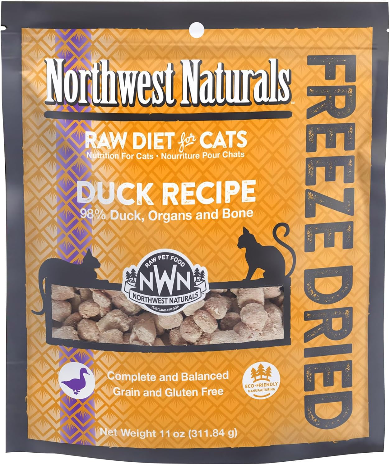 Freeze-Dried Duck Cat Food — Grain-Free, Human-Grade, USA Made, 11oz ...
