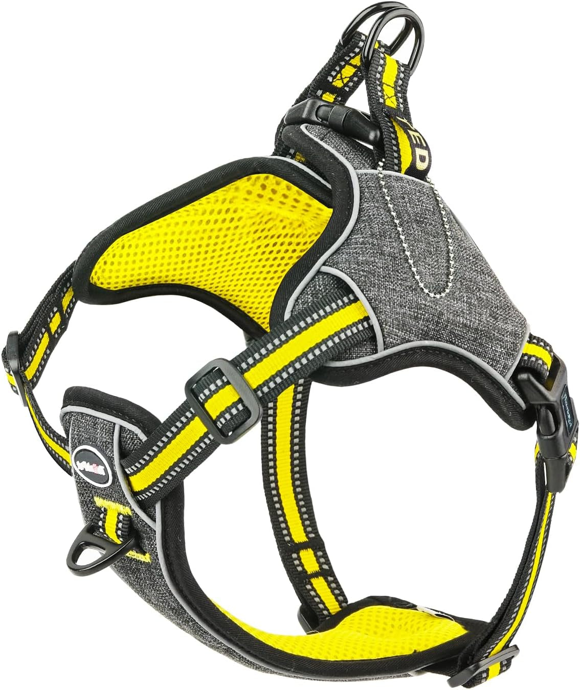 Step in Dog Vest Harness for Large Dogs, Front Clip No Pull Choke Free Escape Proof Padded Breathable Reflective Halter for Large Breed Orange Training Walking Hiking L