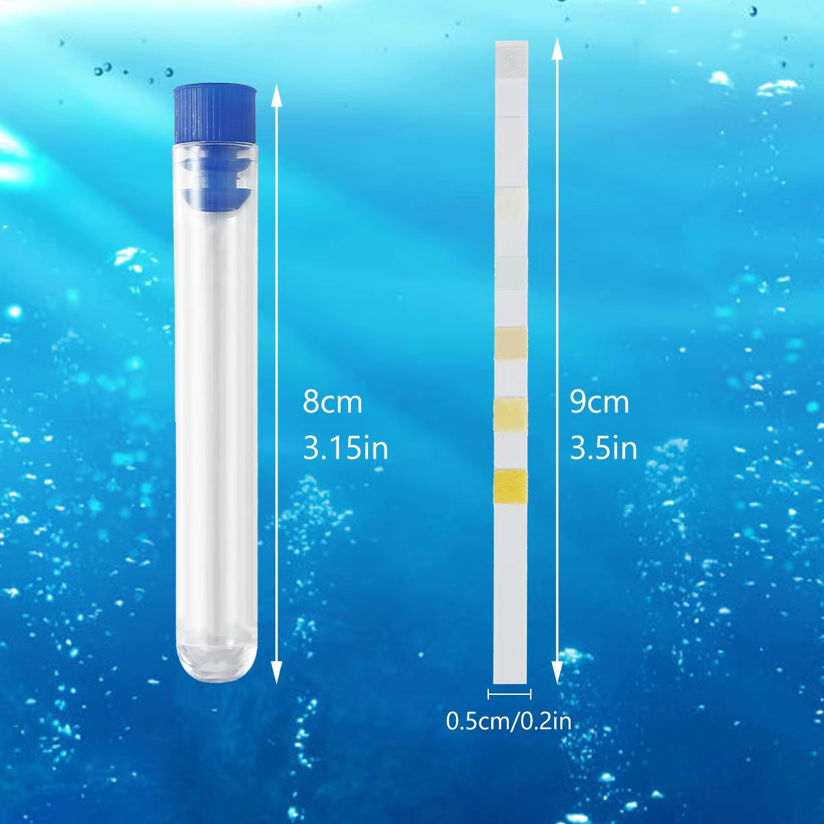 100Pcs Aquarium Test Strips Water Quality Test Strip 7/In1 Fish Tank Test Kit Freshwater Saltwater Aquarium Water Ph Test Strips