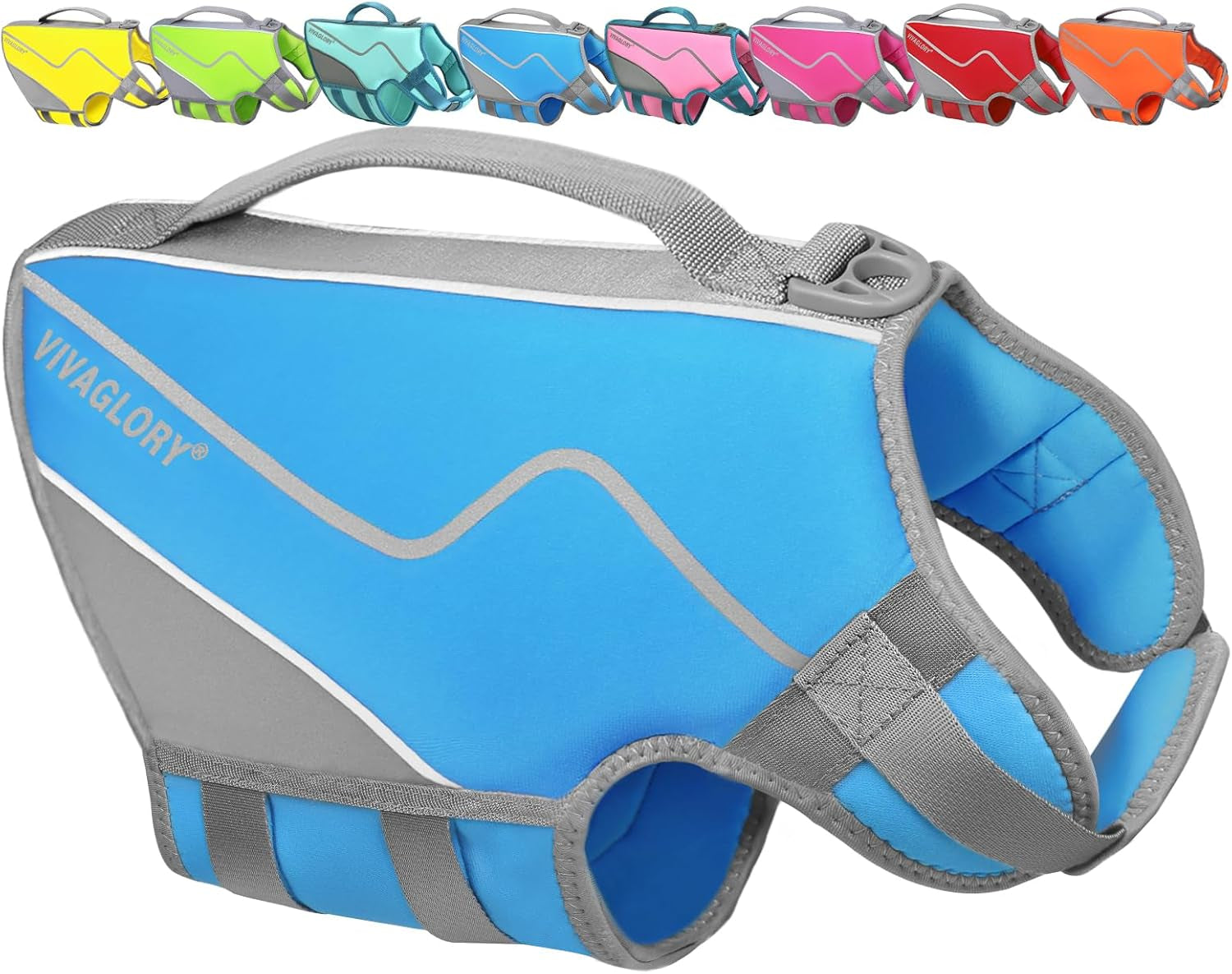 Neoprene Dog Life Vest, Dog Life Jacket for Swimming & Boating, Lightweight & Buoyancy for Puppy Doggy, Swimming Vest with Handle, S, Blue