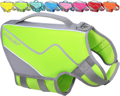 Neoprene Dog Life Vest, Dog Life Jacket for Swimming & Boating, Lightweight & Buoyancy for Puppy Doggy, Swimming Vest with Handle, S, Blue