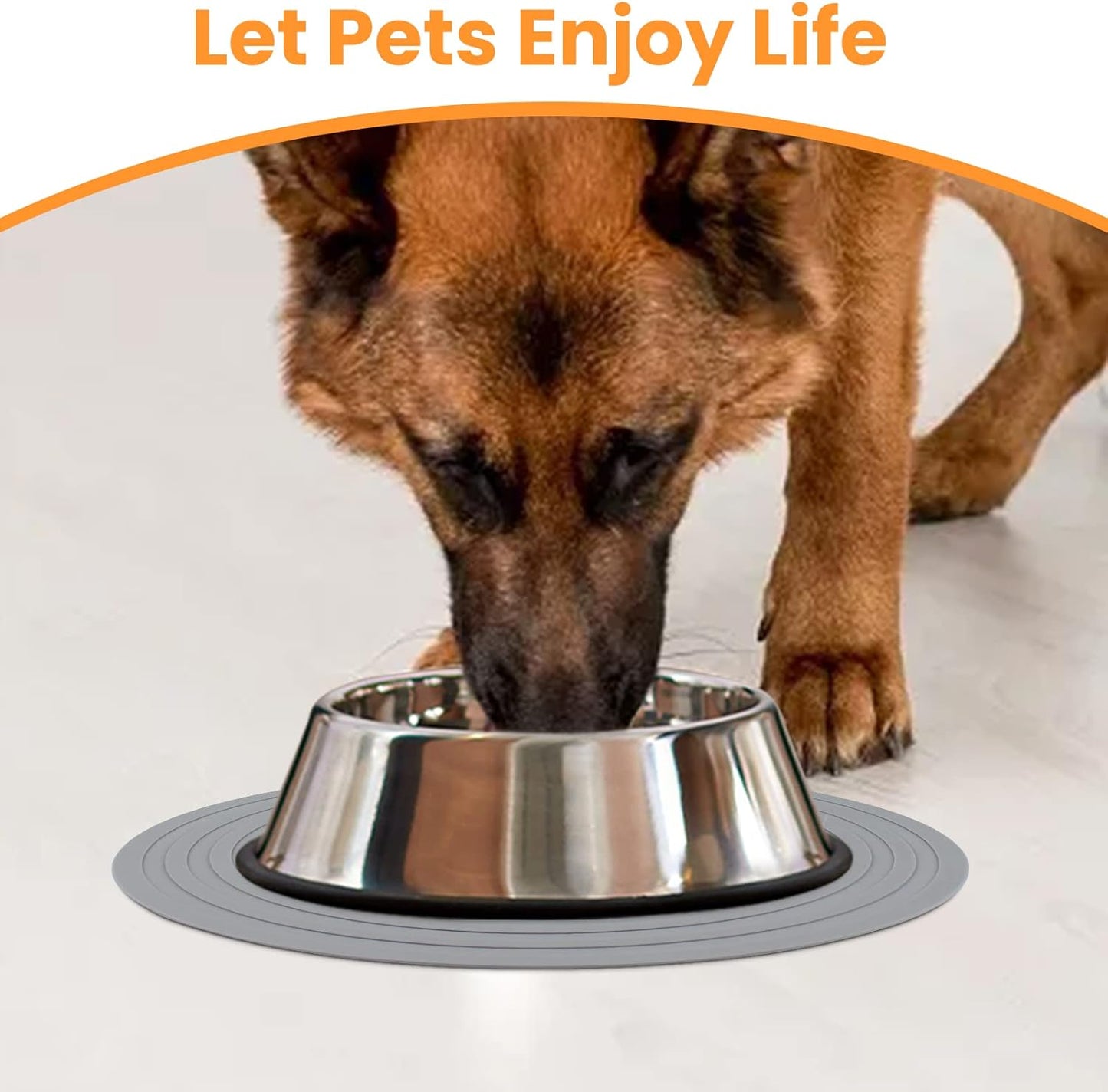 Pet Food Mat for Dog and Cat Placemat 2 Pcs, Mat for Prevent Food and Water Overflow, Suitable for Medium and Small Pet, Silicone, 9.5"* 9.5"