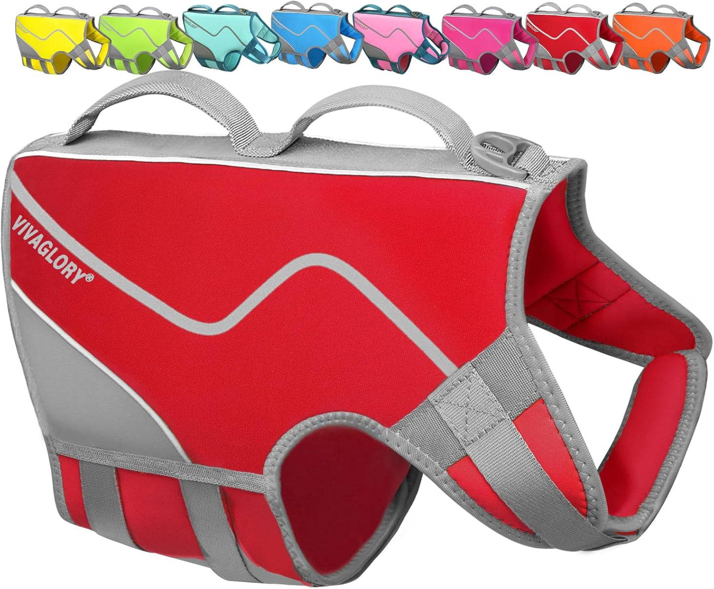 Neoprene Dog Life Vest, Dog Life Jacket for Swimming & Boating, Lightweight & Buoyancy for Puppy Doggy, Swimming Vest with Handle, S, Blue