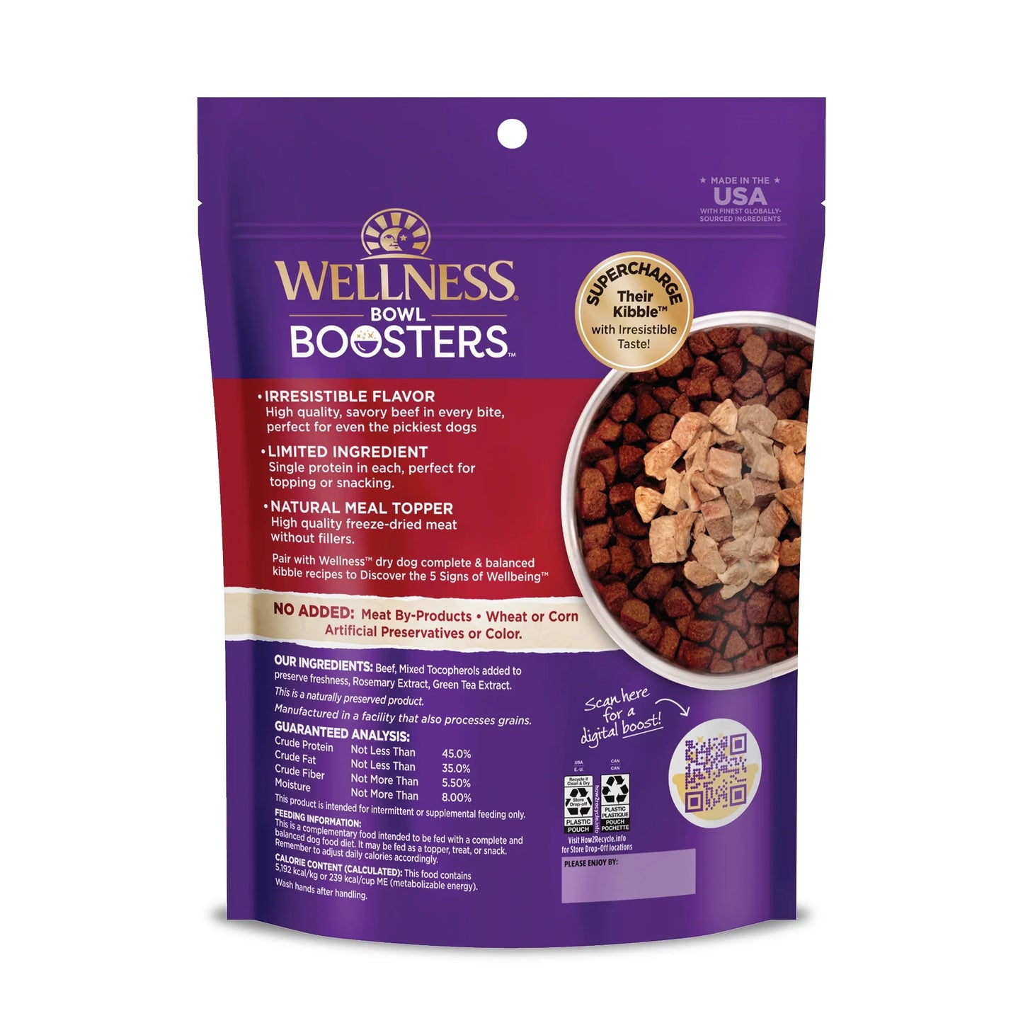 Bowl Boosters BARE Dog Food Topper, Freeze Dried Beef, 4-Ounce Bag