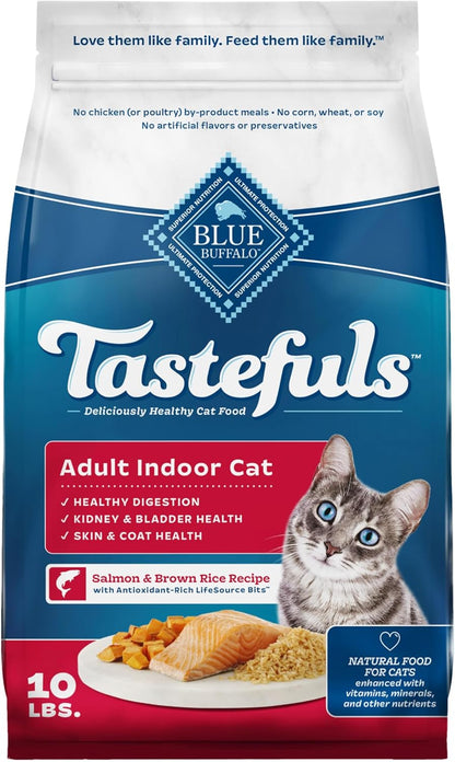 Tastefuls Natural Dry Food for Adult Indoor Cats, Chicken & Brown Rice Recipe, 15-Lb. Bag