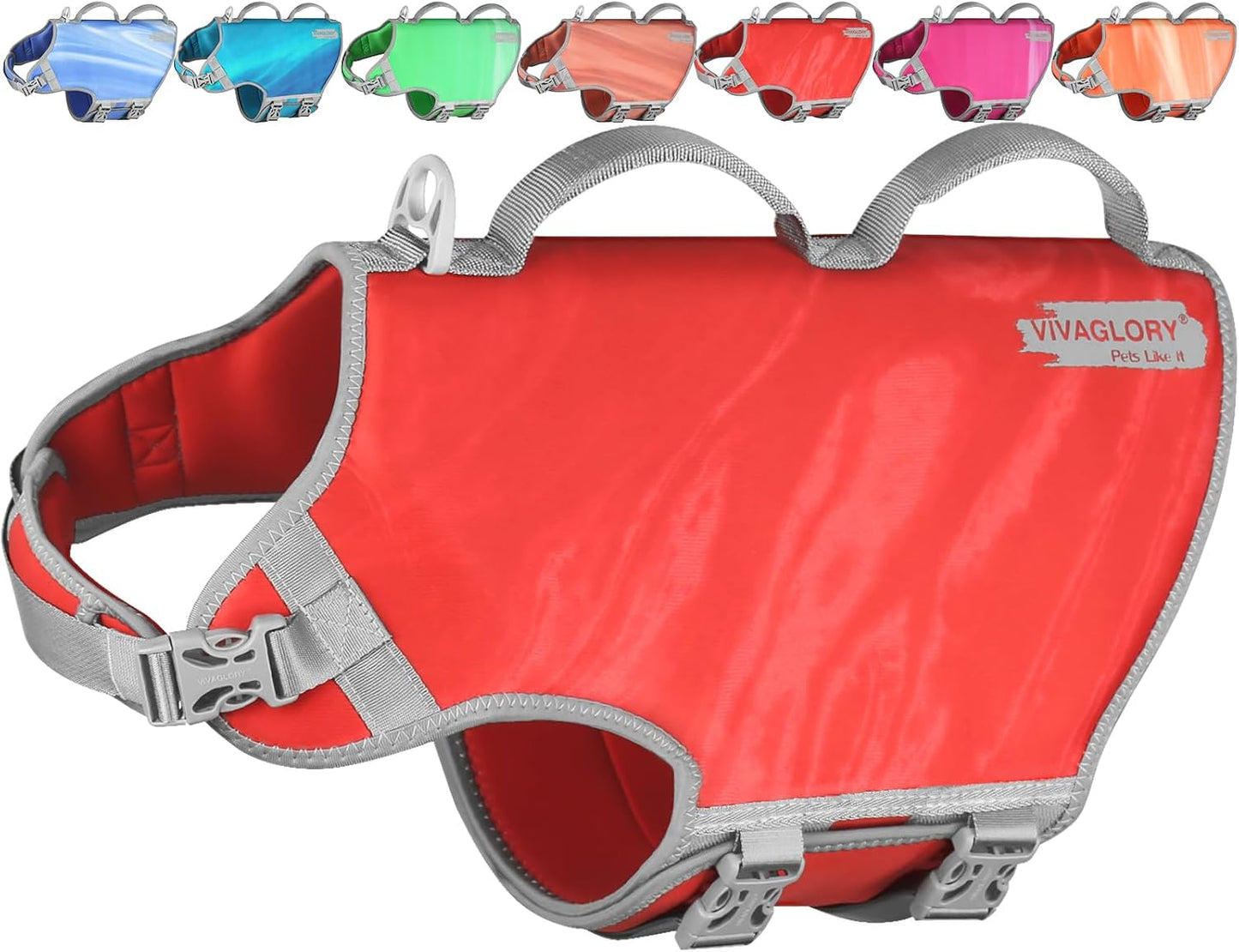 Neoprene Dog Life Vest, Dog Life Jacket for Swimming & Boating, Lightweight & Buoyancy for Puppy Doggy, Swimming Vest with Handle, S, Blue