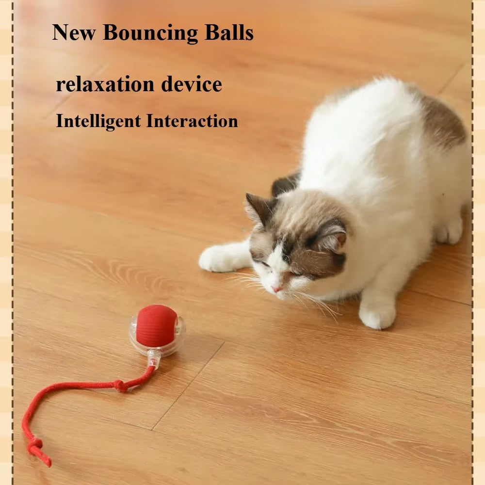 Automatic Rolling Fake Tail Ball Interactive Cats Toys Rechargeable Pet Interactive Toy Things for Cats Cat Games Accessories