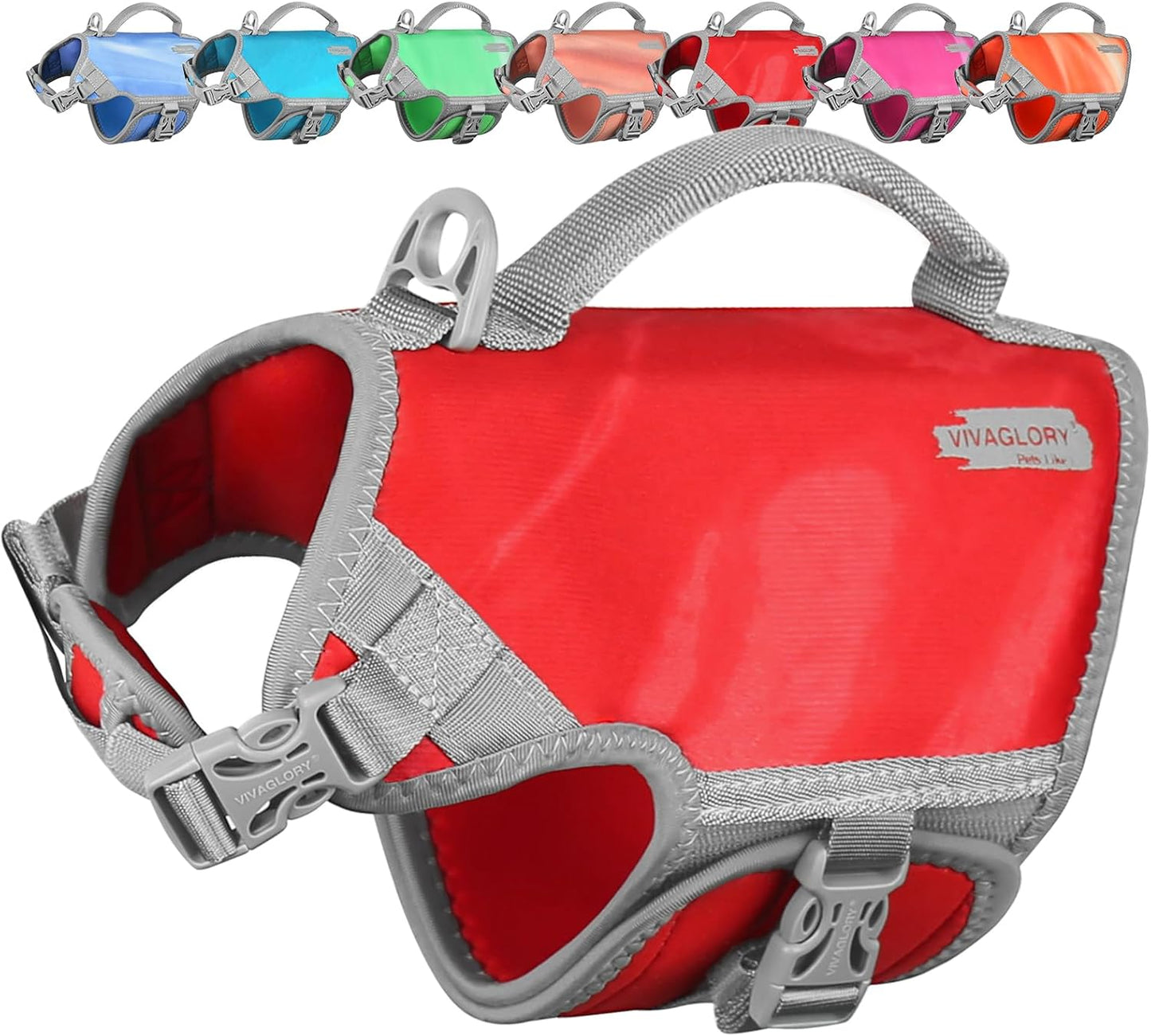 Neoprene Dog Life Vest, Dog Life Jacket for Swimming & Boating, Lightweight & Buoyancy for Puppy Doggy, Swimming Vest with Handle, S, Blue