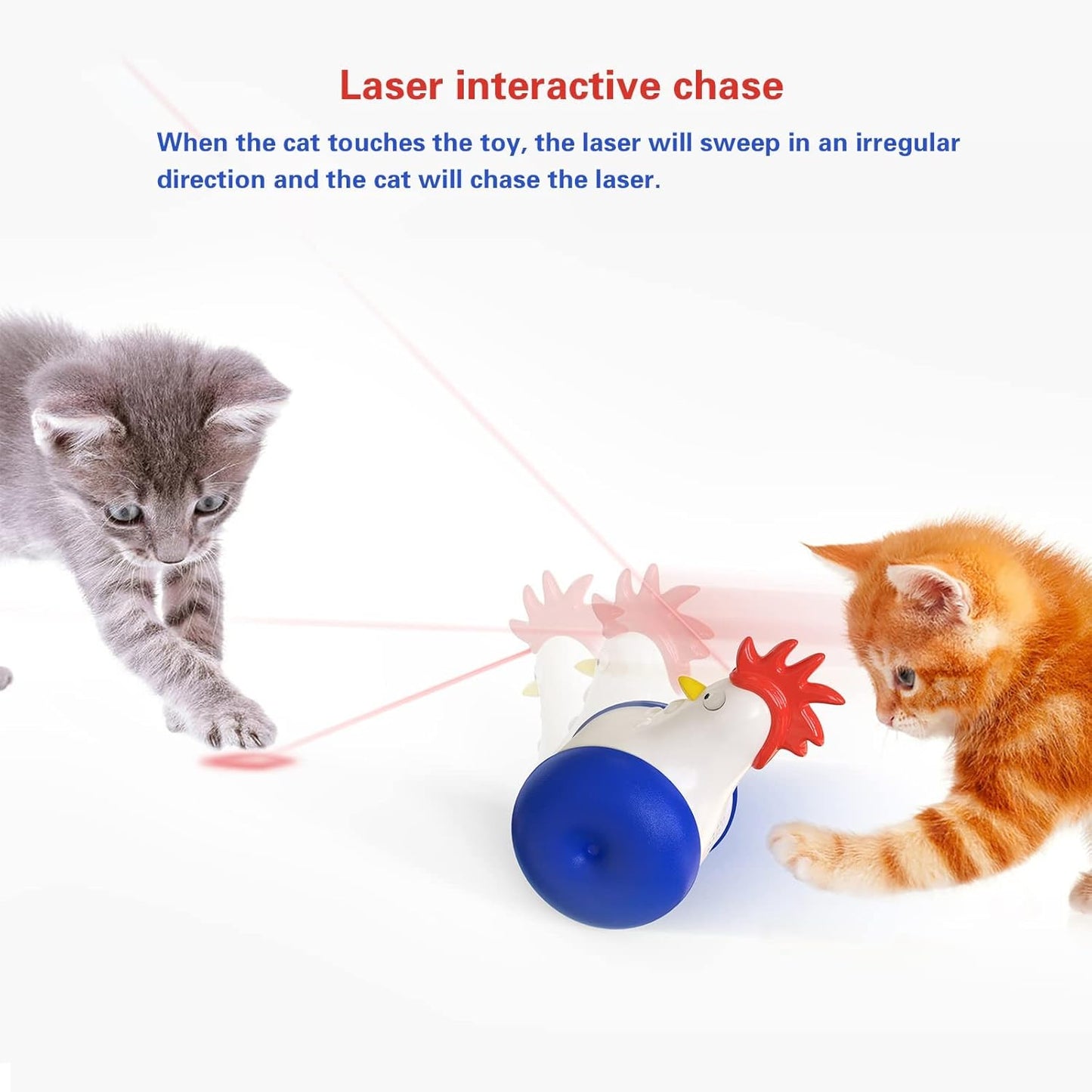 Cat Laser Toy, Electric Random Rotating Laser Pointer Cat Toy, Interactive Kitten Fun Psychological Physical Exercise Kitten Toys (Style 1)
