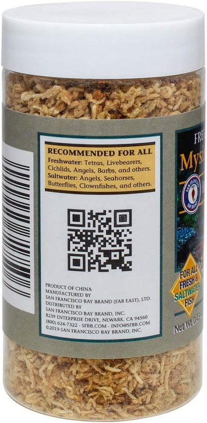 Freeze-Dried Mysis Shrimp - Premium Fish Food, Tropical Fish Food, Shrimp Food - Ideal for Freshwater and Saltwater Fish, Cichlids, Angels, Seahorses - 0.49 Oz (14G)