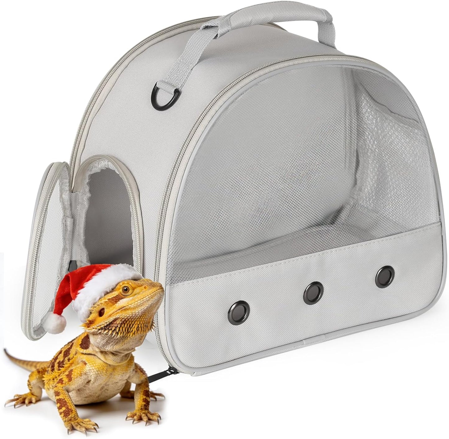 Guinea Pig Backpack Carrier, Reptile Outdoor Used,Bearded Dragon Carrier Backpack with Clear Bubble Window,Small Animal Travel Backpack for Hedgehog Rat Parrot, Airline Approved (Grey, Backpack)