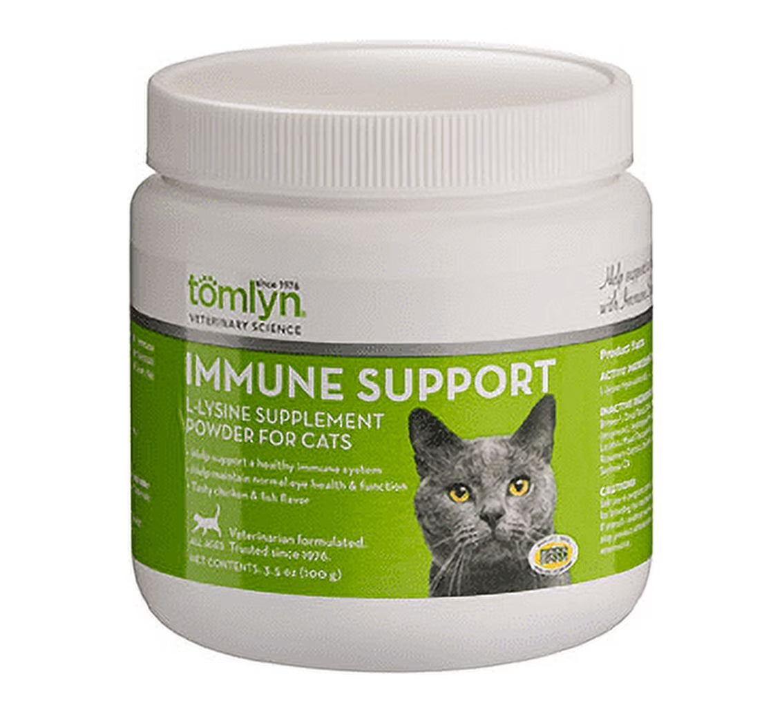 Immune Support Daily L-Lysine Powder for Cats and Kittens, Fish Flavored Lysine Supplement for Cats and Kittens to Support Immune Health, Normal Eye Function and Respiratory Health, 3.5Oz.