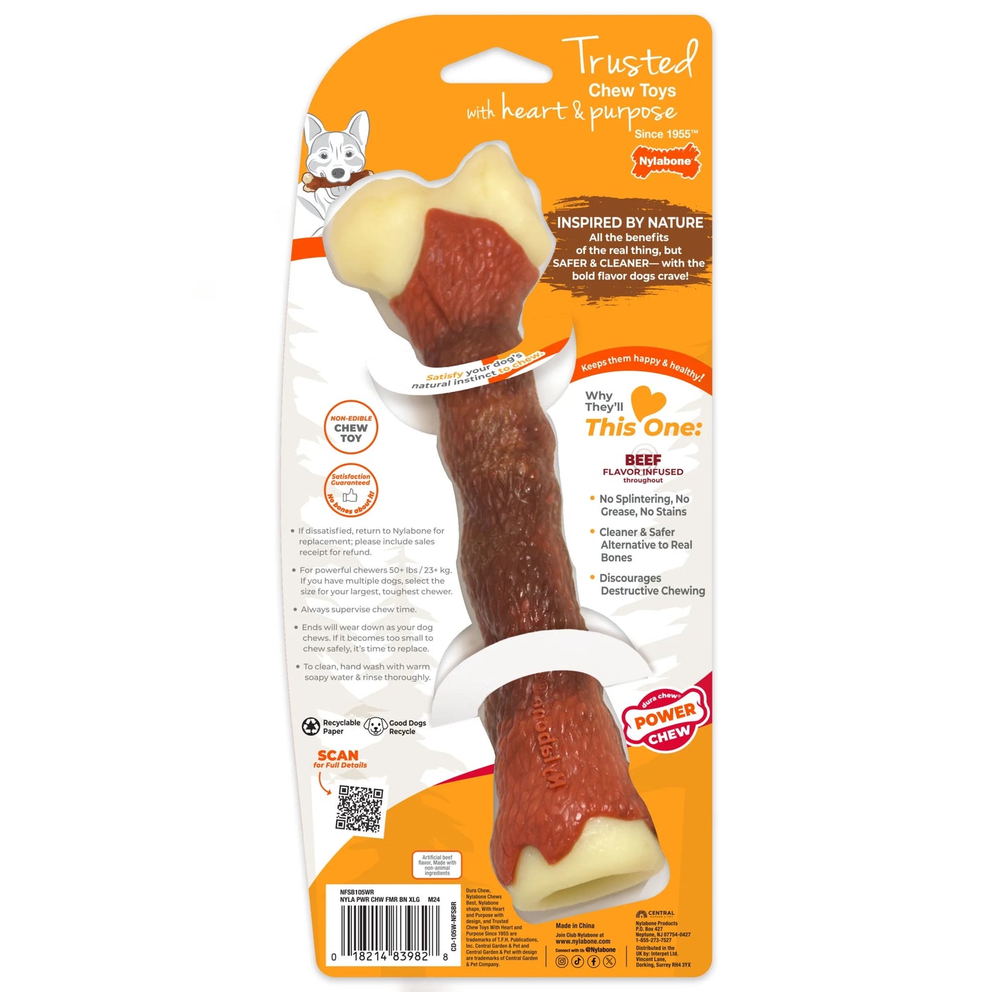 Femur Bone Rawhide Alternative Power Chew Durable Dog Toy - 50+ Lbs.