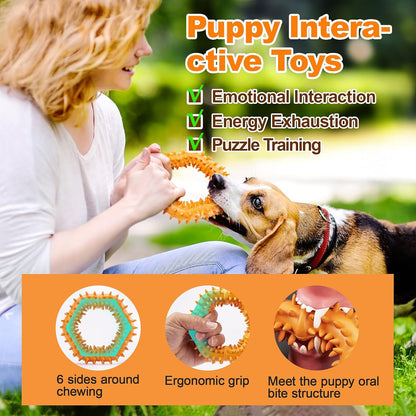 Puppy Teething Chew Toys 2-8 Months,Puppy Toys 360° Soothing Itchy Sore Teeth, Puppy Chew Toy for Teething-