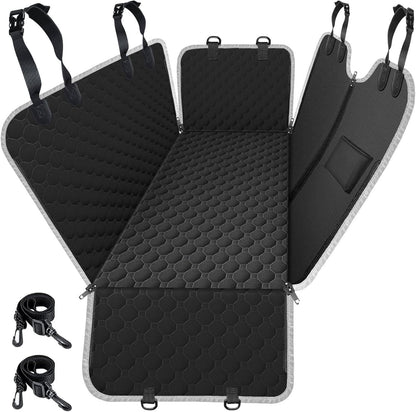 Dog Car Seat Cover for Back Seat, 2026 Upgraded 600D Heavy Duty Waterproof & Scratch-Resistant Dog Hammock for Car, Back Seat Pet Cover for Dogs with Sedan, Trucks and Suvs, Standard, Black