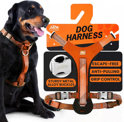 No-Pull Dog Harness with Handle - Escape Proof, Anti-Pulling, Grip Control, Multi-Angle Reflective for Safe Walks & Training, Easy on & Off, Metal Buckle–Pet Harness, Medium/Large Dogs- M- Black