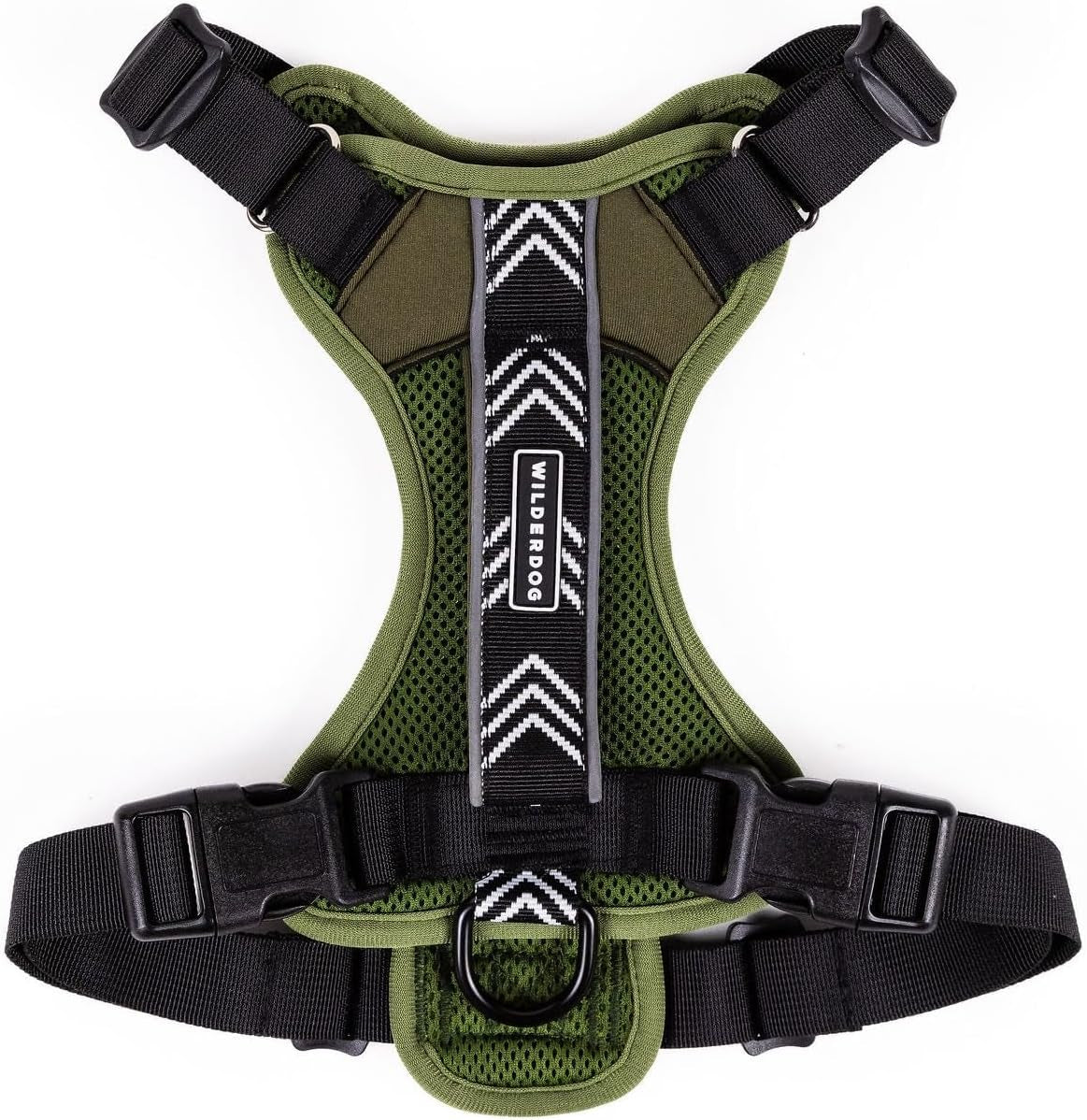 Lightweight Dog Harness with Reflective Straps - Large - Olive
