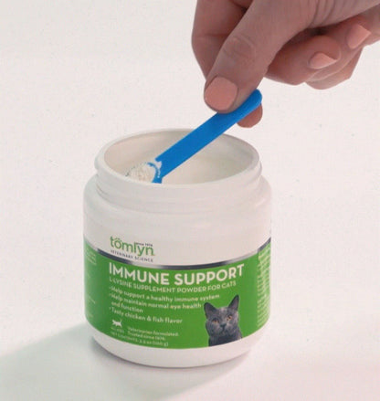 Immune Support Daily L-Lysine Powder for Cats and Kittens, Fish Flavored Lysine Supplement for Cats and Kittens to Support Immune Health, Normal Eye Function and Respiratory Health, 3.5Oz.