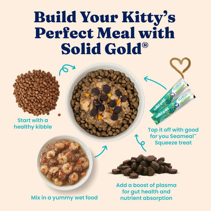 Indoor Dry Cat Food - Grain Free & Gluten Free - Chicken Cat Food Dry Kibble for Indoor Cats for Gut Health - Sensitive Stomach & Hairball Support for Adult Cats - 12LB