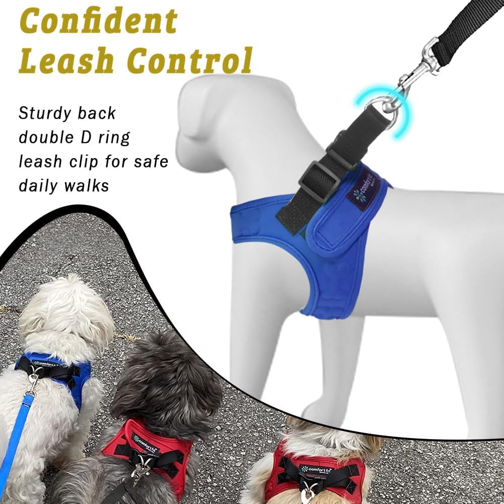 Comfort Fit No Pull Dog Harness – Adjustable Step-In Vest for Small, Medium & Large Dogs, Soft Padded with Leash Clips, Reflective Straps & Handle
