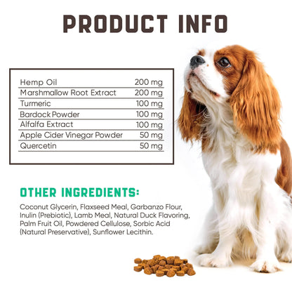 Dog Allergy Chews — 5-Strain Probiotic + Omega + ACV