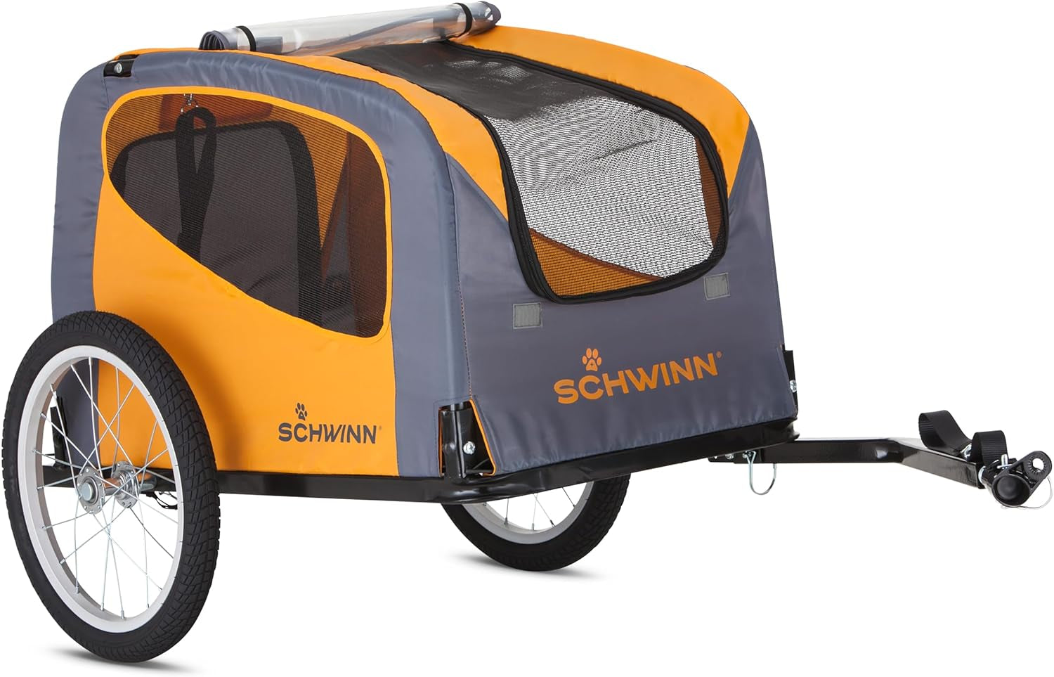 Rascal Pet Trailer, Holds Pets up to 50 or 100 Lb, Universal Coupler, Folding Frame, Quick-Release Wheels, Rear Doggy Door, Leash, Washable Liner, Bug Screen,  Bike Trailer for Pets