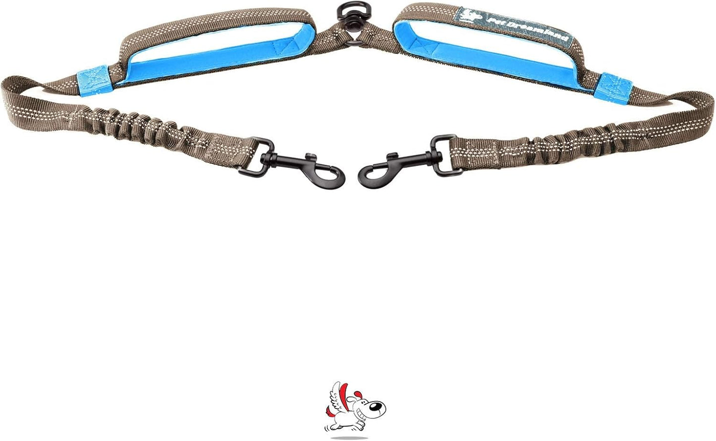 Exquisite Hands Free Double Leash for Two Dogs No Tangle. Premium Quality & Versatile Running Your Two Large Dogs. You Will Absolutely Love This Amazing Dual Dog Leash (Black & Red)
