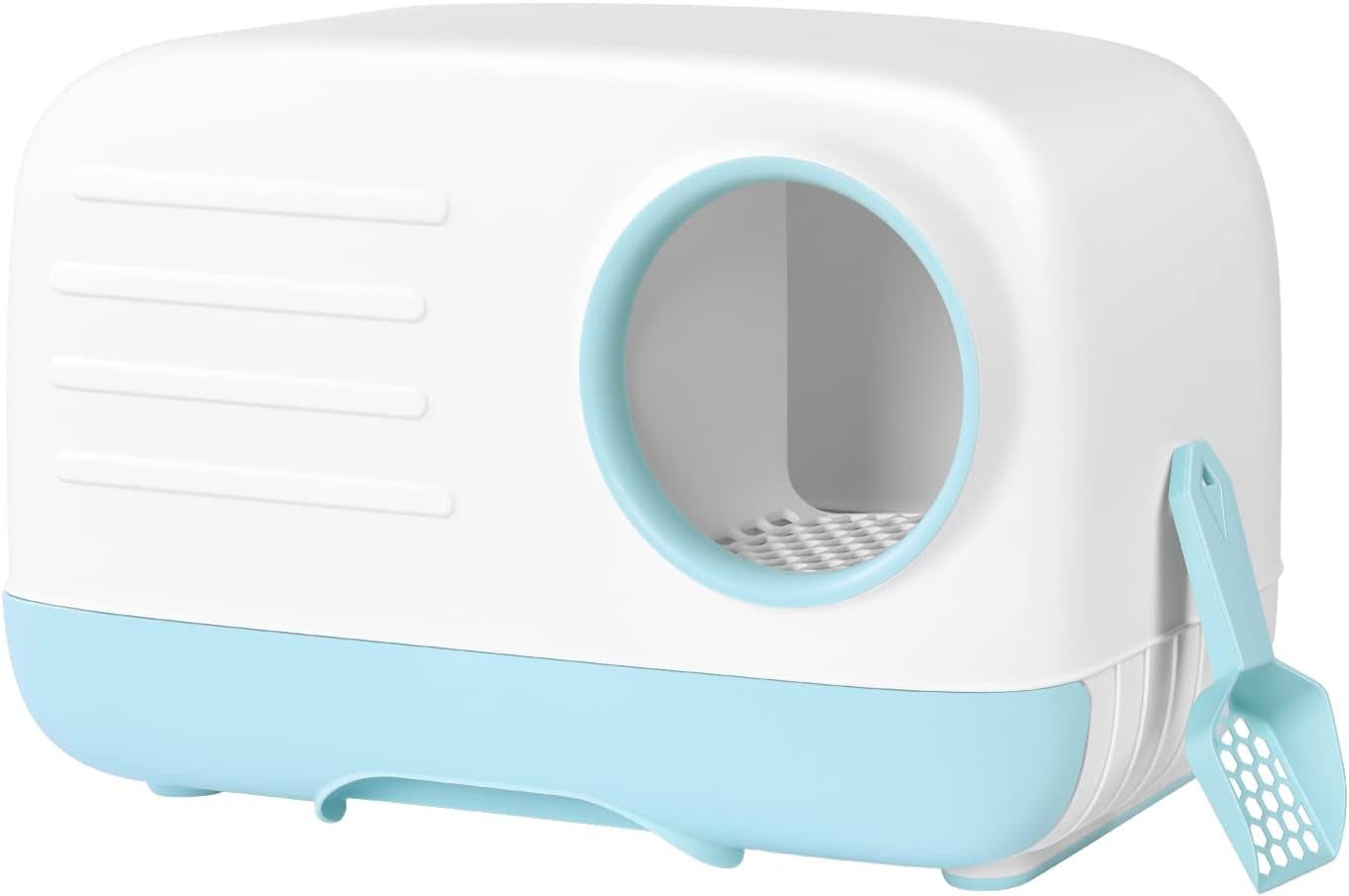Cat Litter Box,Fully Enclosed Litter Box Holds Odors,Prevents Urine and Litter Leakage,Assembly Free,Easy to Clean Stylish Litter Box Furniture with Pull-Out Litter Tray and Litter Scoop