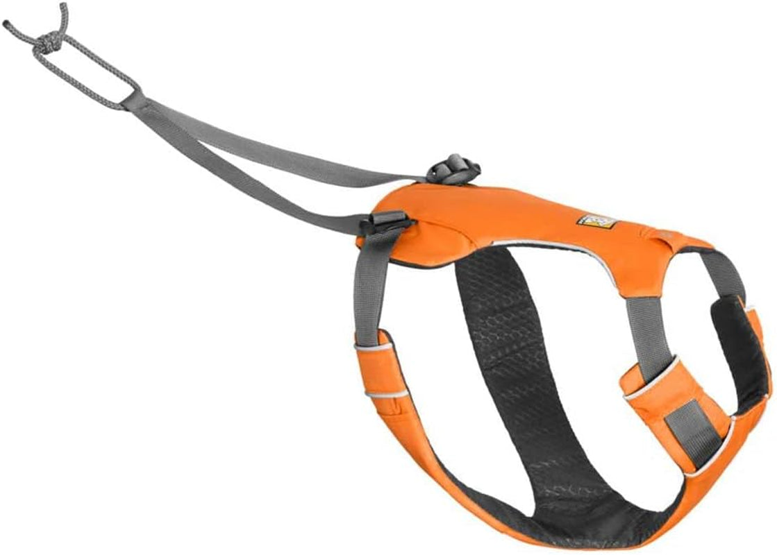, Omnijore Dog Joring System, Dog Harness, Hip Belt, and Towline for Skiing, Skateboarding, and Biking, Orange Poppy, Large/X-Large