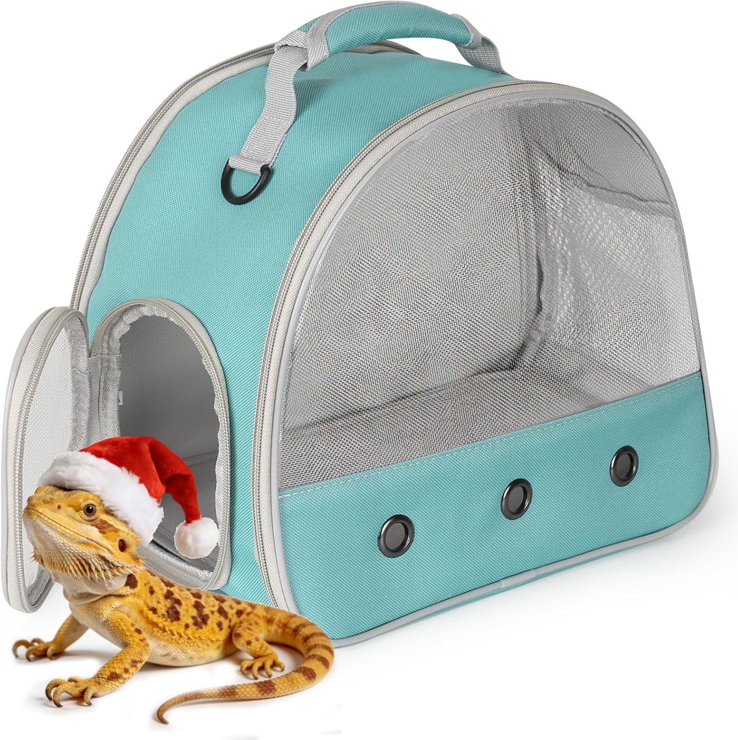 Guinea Pig Backpack Carrier, Reptile Outdoor Used,Bearded Dragon Carrier Backpack with Clear Bubble Window,Small Animal Travel Backpack for Hedgehog Rat Parrot, Airline Approved (Grey, Backpack)