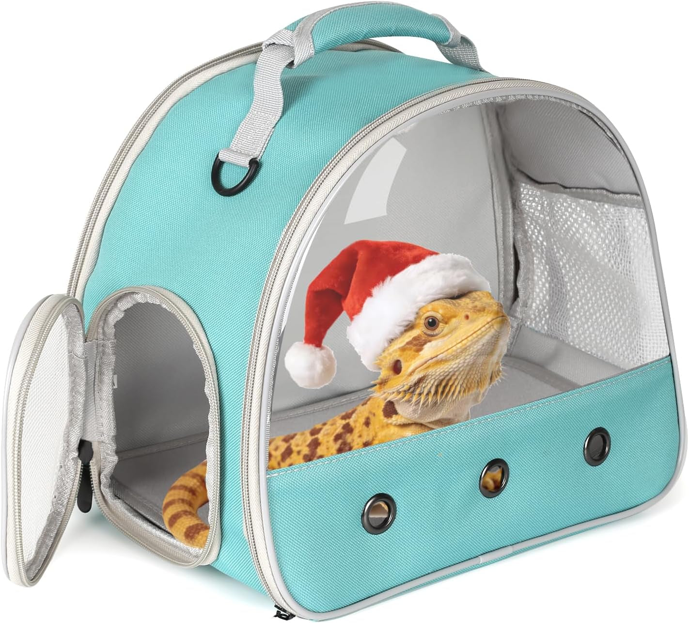 Guinea Pig Backpack Carrier, Reptile Outdoor Used,Bearded Dragon Carrier Backpack with Clear Bubble Window,Small Animal Travel Backpack for Hedgehog Rat Parrot, Airline Approved (Grey, Backpack)