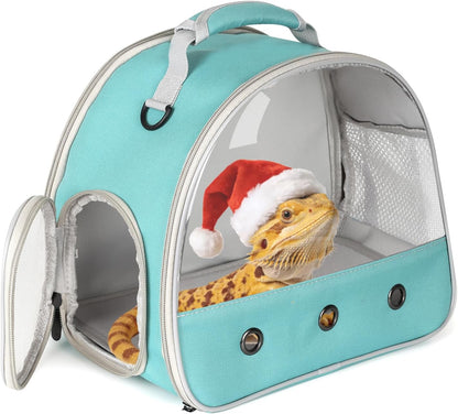 Guinea Pig Backpack Carrier, Reptile Outdoor Used,Bearded Dragon Carrier Backpack with Clear Bubble Window,Small Animal Travel Backpack for Hedgehog Rat Parrot, Airline Approved (Grey, Backpack)