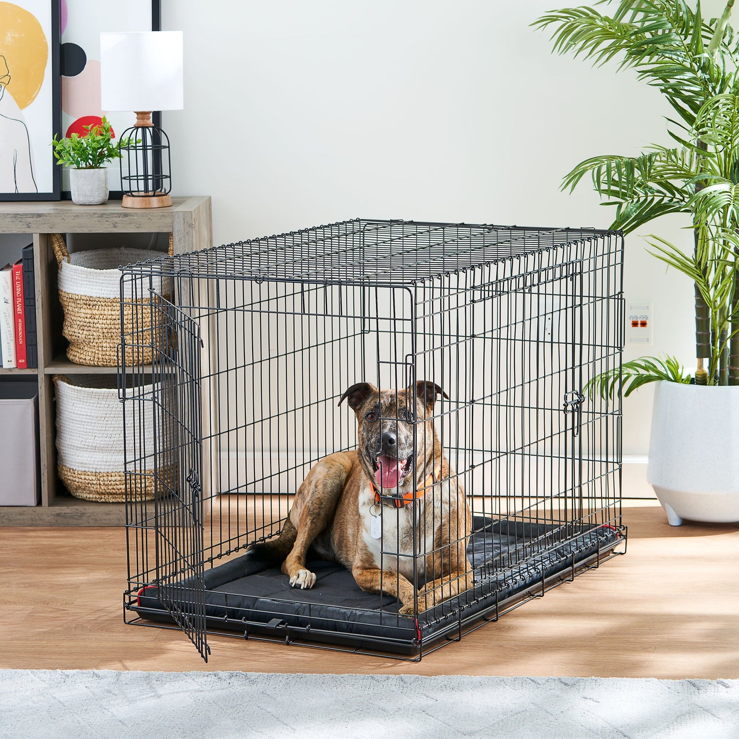 Durable & Water-Resistant Dog Crate Mat, Black, 35"