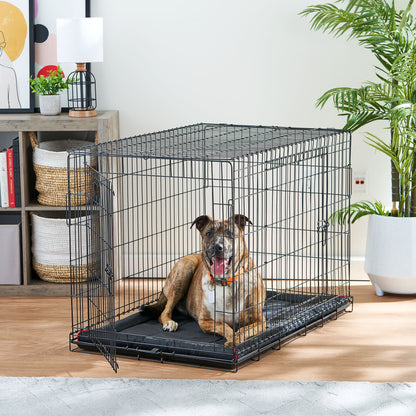 Durable & Water-Resistant Dog Crate Mat, Black, 35"