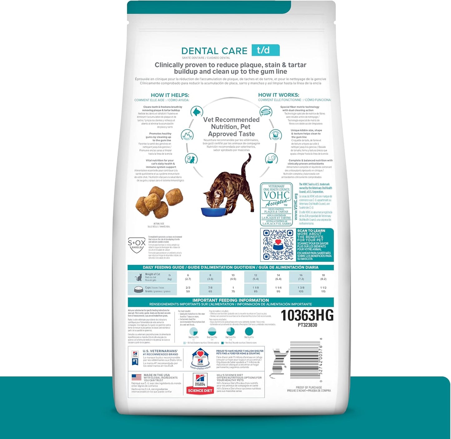 T/D Dental Care Chicken Flavor Dry Cat Food, Veterinary Diet, 8.5 Lb. Bag