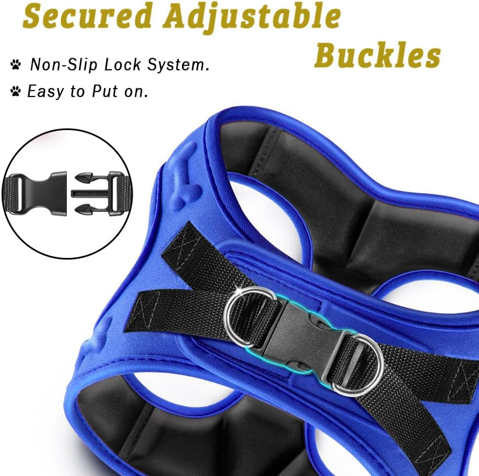 Comfort Fit No Pull Dog Harness – Adjustable Step-In Vest for Small, Medium & Large Dogs, Soft Padded with Leash Clips, Reflective Straps & Handle