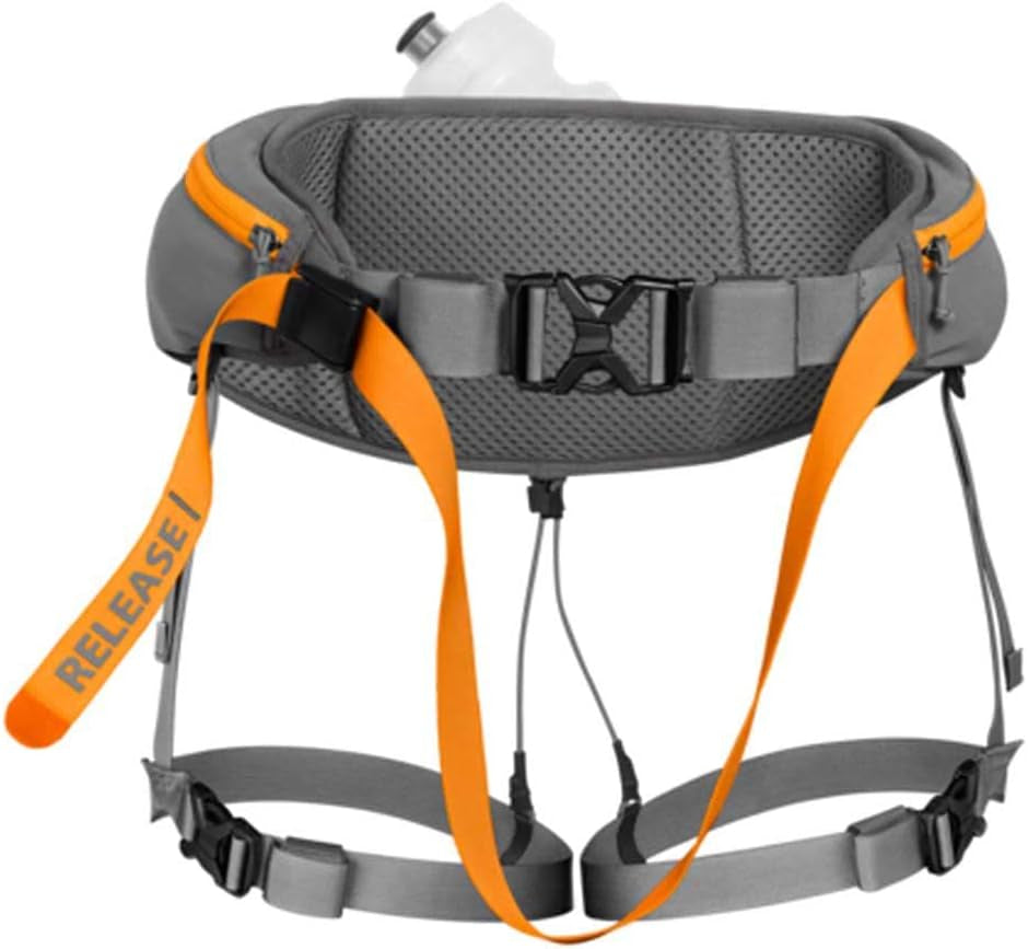 , Omnijore Dog Joring System, Dog Harness, Hip Belt, and Towline for Skiing, Skateboarding, and Biking, Orange Poppy, Large/X-Large