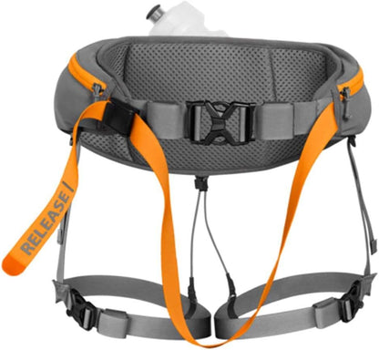 , Omnijore Dog Joring System, Dog Harness, Hip Belt, and Towline for Skiing, Skateboarding, and Biking, Orange Poppy, Large/X-Large