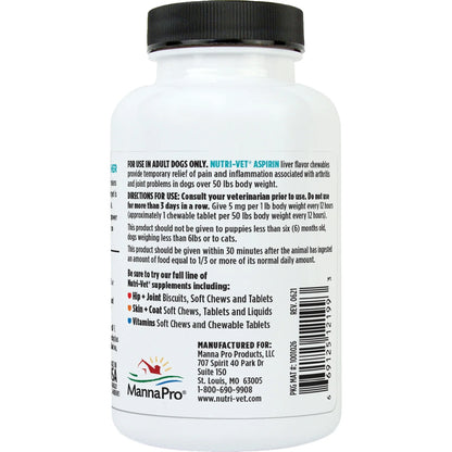 Aspirin for Dogs - Medium to Large Dogs - 300Mg - 75 Count