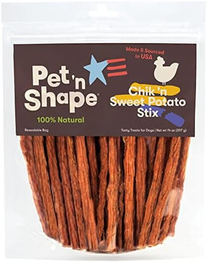 Chik 'N Sweet Potato Stix Dog Treats – Made and Sourced in the USA - 14 Ounce