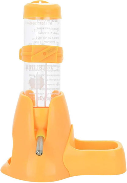 Hamster Water Bottle, Little Pet Automatic Drinking Bottle with Food Container Base Hut Hanging Water Feeding Bottles Auto Dispenser for Small Animals(125Ml,Blue)