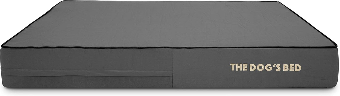 The Dog’S Bed Orthopedic Memory Foam Dog Bed Mattress, Oxford Fabric, Grey with Black Trim, L, 6-Inch