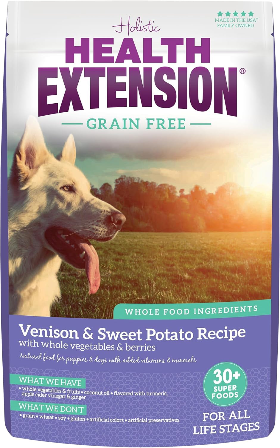 Dry Dog Food, Natural Food with Added Vitamins & Minerals, Suitable for All Puppies, Include Venison & Sweet Potato Recipe with Whole Vegetable & Berries (4 Pound)