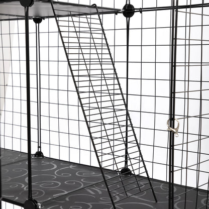 72" Large Cat Cage Playpen, DIY Metal Wire Kennels, Pet Cage for Rabbit Small Animal Indoor, Black