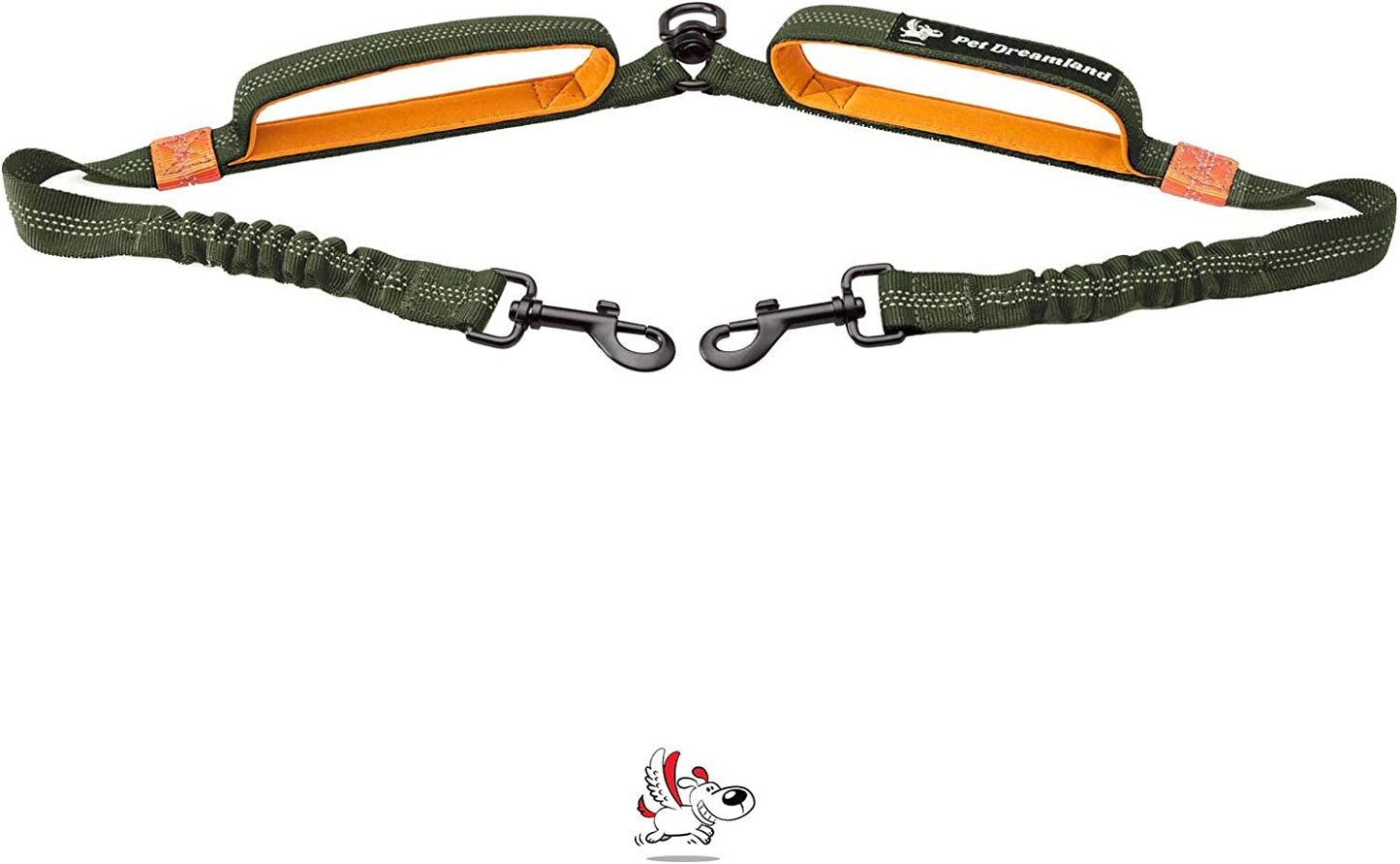Exquisite Hands Free Double Leash for Two Dogs No Tangle. Premium Quality & Versatile Running Your Two Large Dogs. You Will Absolutely Love This Amazing Dual Dog Leash (Black & Red)