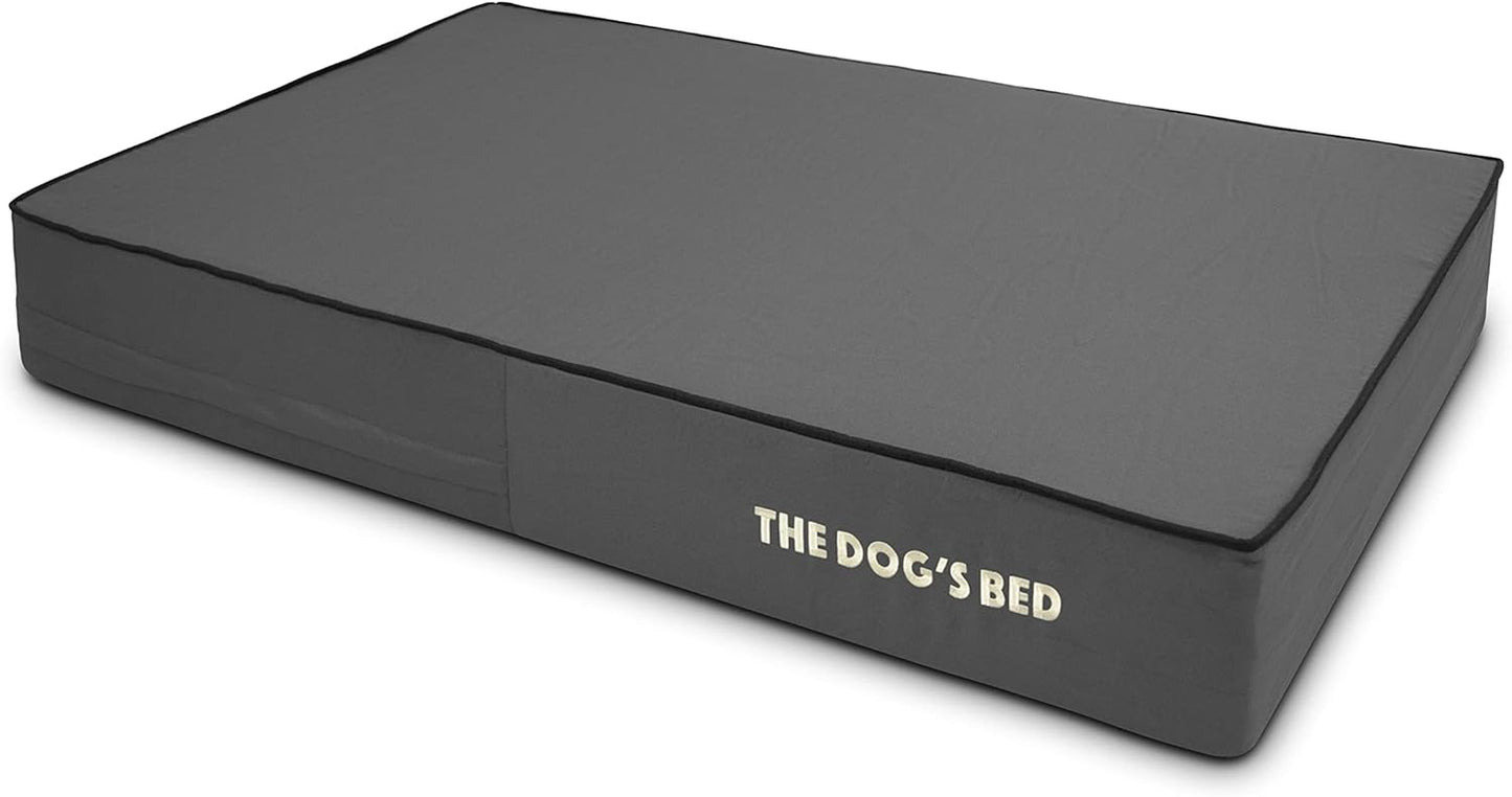 The Dog’S Bed Orthopedic Memory Foam Dog Bed Mattress, Oxford Fabric, Grey with Black Trim, L, 6-Inch