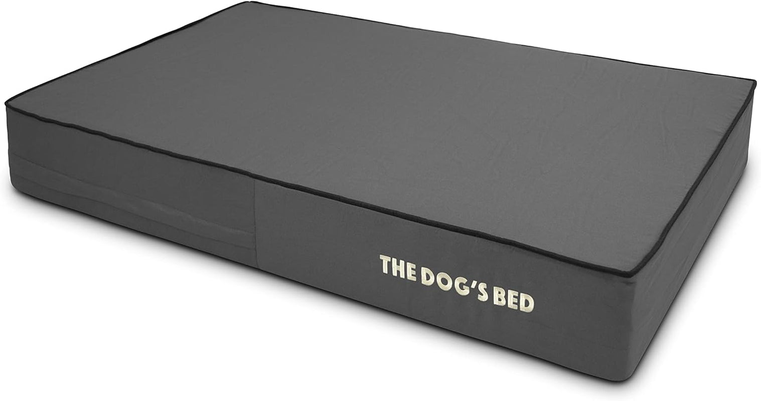 The Dog’S Bed Orthopedic Memory Foam Dog Bed Mattress, Oxford Fabric, Grey with Black Trim, L, 6-Inch
