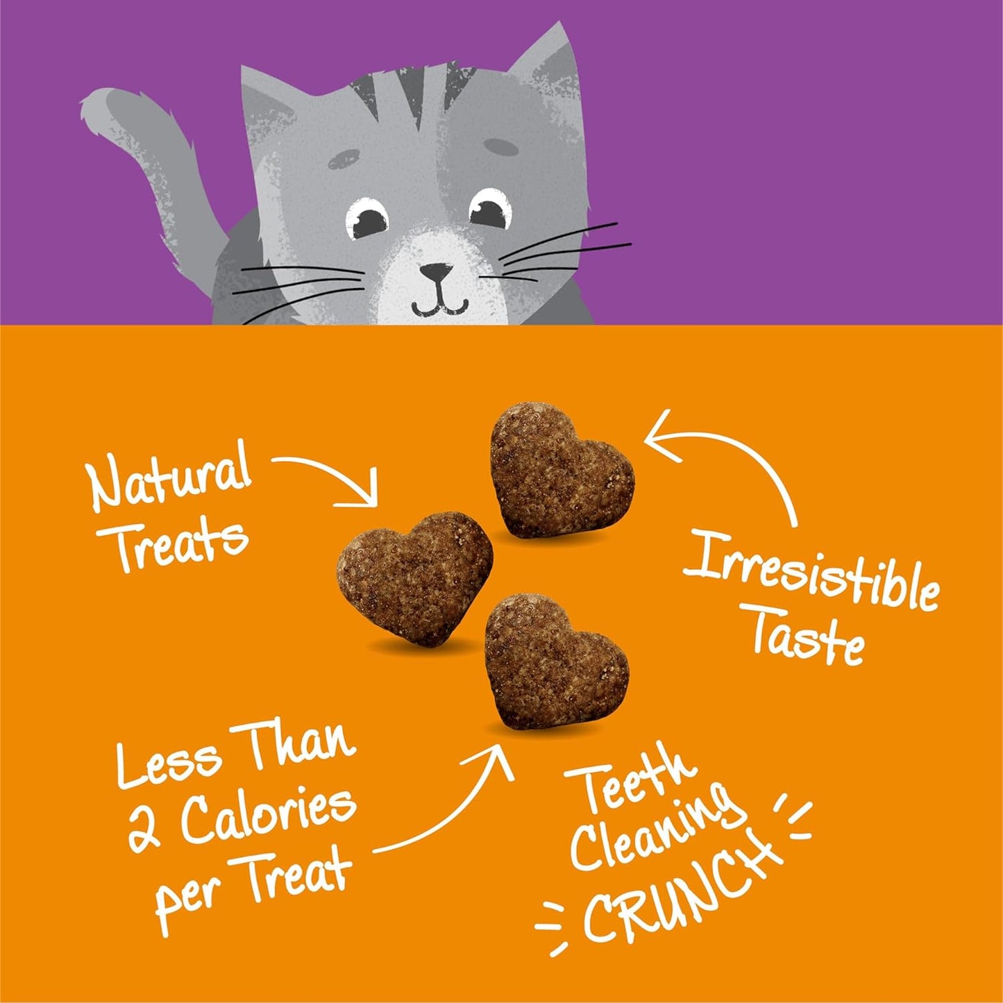 Kittles Crunchy Natural Grain-Free Cat Treats, Chicken & Cranberry, 2-Ounce Bag